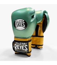 Cleto Reyes Rękawice Bokserskie Velcro Sparing Gloves Gold/Green