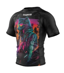 Extreme Hobby Rashguard Krótki Rękaw Cyber Animals Black Wolf