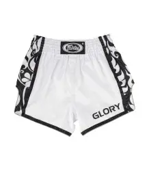Fairtex Spodenki Tajskie Muay Thai GLORY BSG3 White/Black