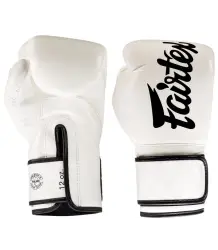 Fairtex Rękawice Bokserskie BGV14 (white/black piping) 