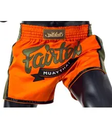 Fairtex Spodenki Tajskie Muay Thai BS1705 Orange/Dark Green