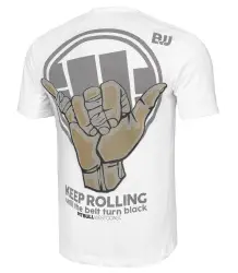 Pit Bull T-Shirt Koszulka Keep Rolling Biała