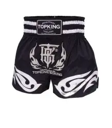 Top King Spodenki Tajskie Muay Thai TKTBS-094 Black/Silver
