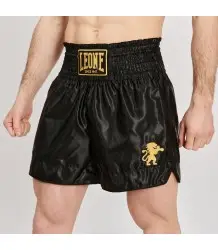 Leone1947 Szorty Spodenki Muay Thai Kickboxing Basic 2 Black/Gold