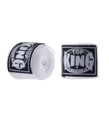 Top King Bandaże Bokserskie Elastyczne Owijki TKHWR-01 White 4m
