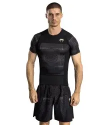 Venum Rashguard Krótki Rękaw G-Fit Air Deep Black/Desert Sand