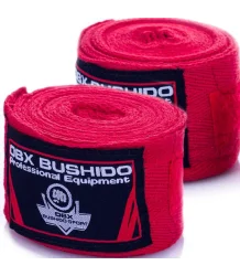 DBX Bushido Bandaże Bokserskie Owijki 4 Metry Czerwone