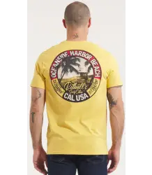 Pit Bull T-Shirt Koszulka Small Logo Oceanside Yellow