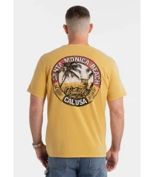 Pit Bull T-Shirt Koszulka Small Logo Oceanside Yellow