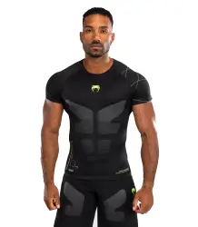 Venum Rashguard Krótki Rękaw Short Sleeve Training Camp 4.0 Black/Neon Green