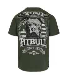 Pit Bull T-shirt Koszulka Męska Troublemaker Old Green