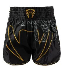 Venum Serpenti Spodenki Muay Thai Shorts Black/Silver/Gold