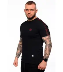 Octagon T-shirt Stripe Black/Red