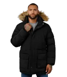 Pit Bull Kurtka Zimowa Pikowana Parka Z Kapturem Forest Black