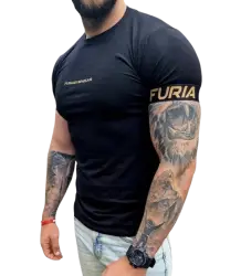 FURIA T-shirt Koszulka Męska Gym Wear Black/Gold