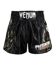 Venum Spodenki Muay Thai Shorts VTC FLAMES Black/Gold