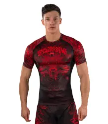 Venum Rashguard Krótki Rękaw Short Sleeve Wolf Atak Black/Red