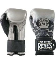 Cleto Reyes Rękawice Bokserskie Velcro Sparring Gloves Snake Print Silver