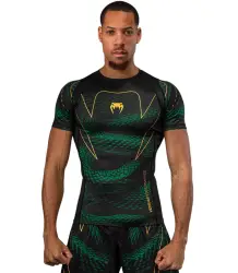 Venum Rashguard Krótki Rękaw Short Sleeve Matupa Black/Green/Gold