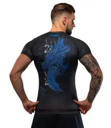 Venum Rashguard Krótki Rękaw Short Sleeve Thunder Dragon Black/Royal Blue