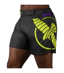 Hayabusa Spodenki MMA Icon Mid-Length Fight Black/Neo Green
