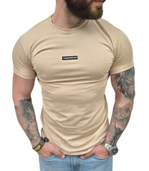 FURIA T-shirt Koszulka Męska Logo Beżowa