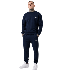 Bawełniany Dres Sportowy WarHouse Logo Komplet Navy Blue
