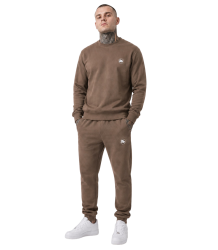 Bawełniany Dres Sportowy WarHouse Logo Komplet Light Coffe 