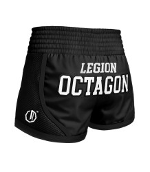 Octagon Spodenki Kickboxing/Muay Thai Legion Kevlar PREMIUM Black/White